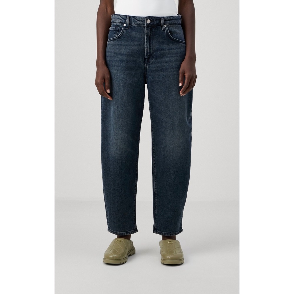 7 For All Mankind Jayne Tapered Jeans 24 Dark Indigo Baggy High Rise 7U214C40